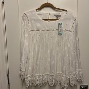 Pale sky blouse NWT size XL white